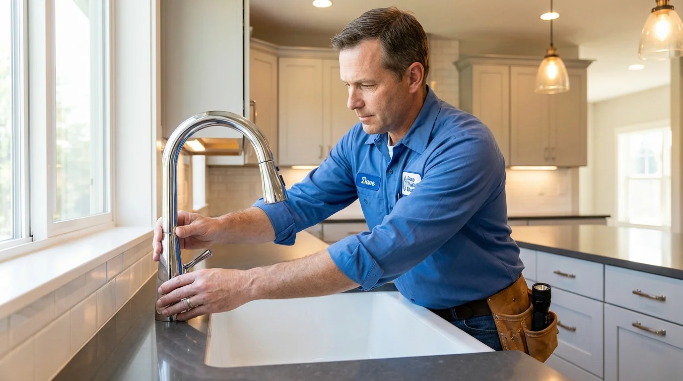 Kitchen faucet installation by Johns Plumbing LLC in Higganum