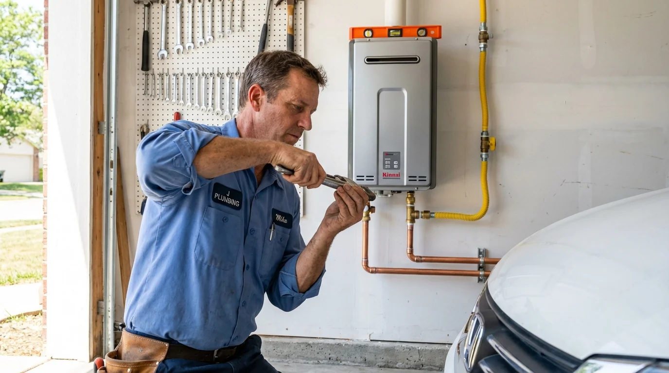 Tankless water heater installation by a Johns Plumbing LLC plumber in Higganum